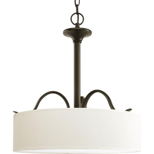 Progress Inspire P3931 09 3 100 Watt MED INVERTED PENDANT in Brushed Nickel Finish Model: P3931-09