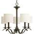 Progress Inspire P4635 09 5 60 Watt CAND CHANDELIER in Brushed Nickel Finish Model: P4635-09