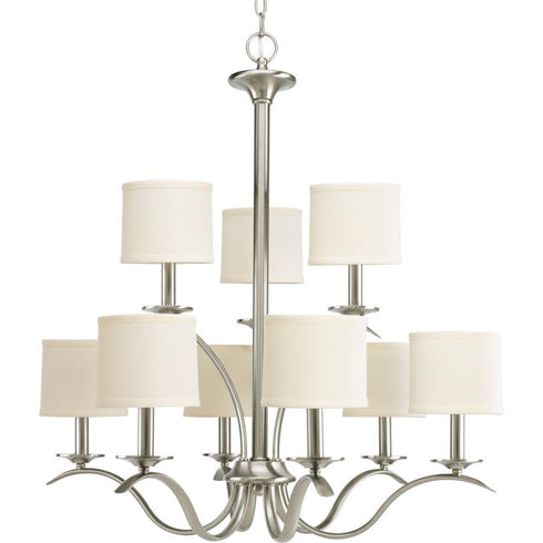 Progress Inspire P4638 09 9 60 Watt CAND CHANDELIER in Brushed Nickel Finish Model: P4638-09