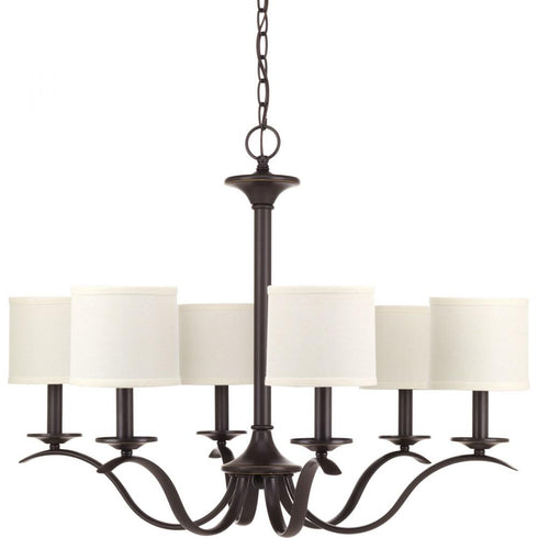 Progress Inspire P4739 09 6 60 Watt CAND CHANDELIER in Brushed Nickel Finish Model: P4739-09