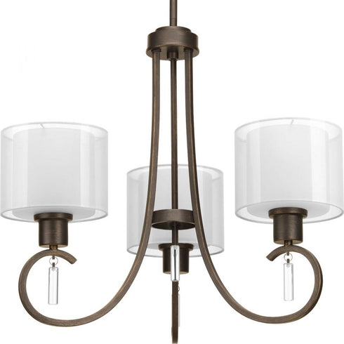 Progress Invite P4695 09 3 100 Watt MED CHANDELIER in Brushed Nickel Finish Model: P4695-09