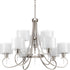 Progress Invite P4697 09 9 100 Watt MED CHANDELIER in Brushed Nickel Finish Model: P4697-09