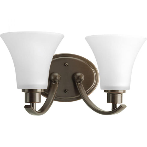 Progress Joy P2001 09 2 100 Watt MED BATH BRACKET in Brushed Nickel Finish Model: P2001-09
