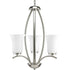 Progress Joy P3587 09 3 60 Watt CAND FOYER in Brushed Nickel Finish Model: P3587-09