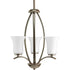Progress Joy P3587 09 3 60 Watt CAND FOYER in Brushed Nickel Finish Model: P3587-09