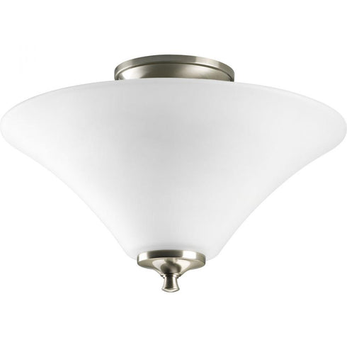Progress Joy P3855 09 2 100 Watt MED SEMI FLSH in Brushed Nickel Finish Model: P3855-09