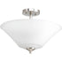 Progress Joy P3864 09 3 100 Watt MED SEMI FLUSH CONV in Brushed Nickel Finish Model: P3864-09