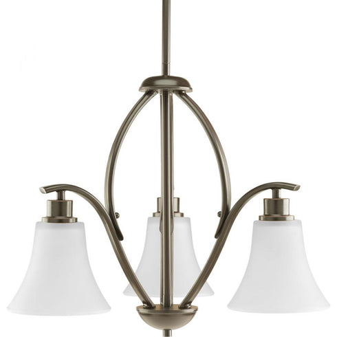 Progress Joy P4489 09 3 100 Watt MED DOWN CHANDELIER in Brushed Nickel Finish Model: P4489-09