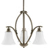 Progress Joy P4489 09 3 100 Watt MED DOWN CHANDELIER in Brushed Nickel Finish Model: P4489-09