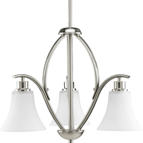 Progress Joy P4489 09 3 100 Watt MED DOWN CHANDELIER in Brushed Nickel Finish Model: P4489-09