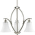Progress Joy P4489 09 3 100 Watt MED DOWN CHANDELIER in Brushed Nickel Finish Model: P4489-09