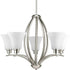 Progress Joy P4490 09 5 100 Watt MED CHANDELIER in Brushed Nickel Finish Model: P4490-09