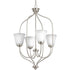 Progress Keats Collection Four Light Foyer Chandelier in Brushed Nickel Finish Model: P3891-09