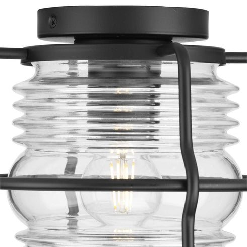 Progress Keegan P550133 31M 1 Light FLUSHMT in Matte Black Finish Model: P550133-31M