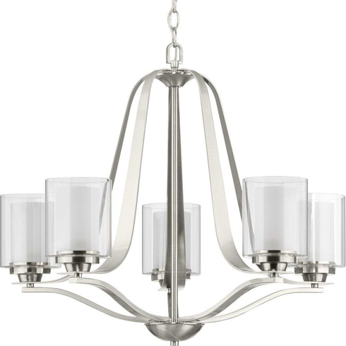 Progress Kene P400095 009 5 75 Watt MED CHANDELIER in Brushed Nickel Finish Model: P400095-009
