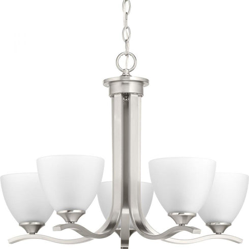 Progress Laird P400063 009 5 100 Watt MED CHANDELIER in Brushed Nickel Finish Model: P400063-009