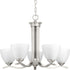 Progress Laird P400063 009 5 100 Watt MED CHANDELIER in Brushed Nickel Finish Model: P400063-009