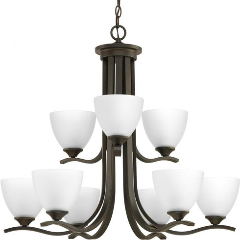 Progress Laird P400064 009 9 100 Watt MED CHANDELIER in Brushed Nickel Finish Model: P400064-009