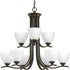 Progress Laird P400064 009 9 100 Watt MED CHANDELIER in Brushed Nickel Finish Model: P400064-009