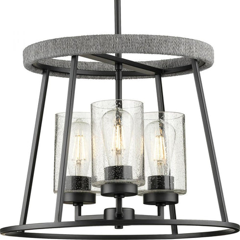 Progress Laramie P400321 31M 3 Light CHANDELIER in Matte Black Finish Model: P400321-31M