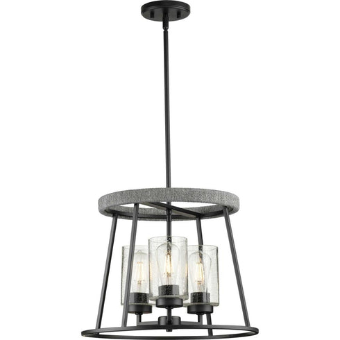 Progress Laramie P400321 31M 3 Light CHANDELIER in Matte Black Finish Model: P400321-31M