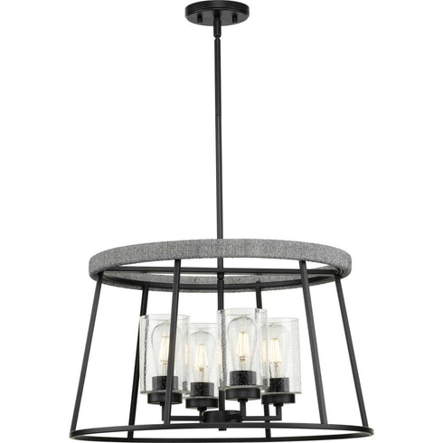 Progress Laramie P400322 31M 4 Light CHANDELIER in Matte Black Finish Model: P400322-31M