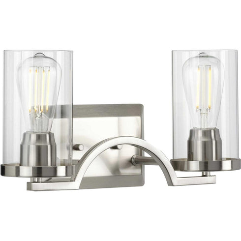 Progress Lassiter P300257 009 2 60 Watt MED BATH BRACKET in Brushed Nickel Finish Model: P300257-009