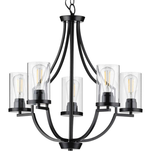 Progress Lassiter P400197 009 5 60 Watt MED CHANDELIER in Brushed Nickel Finish Model: P400197-009