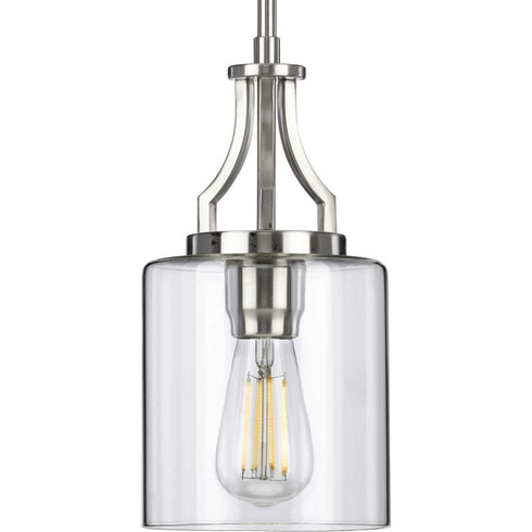 Progress Lassiter P500208 009 1 60 Watt MED MINI PENDANT in Brushed Nickel Finish Model: P500208-009
