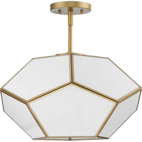 Progress Latham Collection 18 in. Three Light in Brushed Nickel Contemporary Flush Mount Model: P350261-009