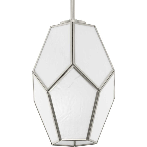 Progress Latham Collection One Light in Brushed Nickel Contemporary Pendant Model: P500435-009