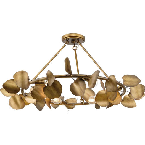 Progress Laurel Collection 28 in. Six Light in Gilded Silver Transitional Flush Mount Model: P350263-176