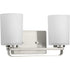 Progress League P300342 009 2 100 Watt MED BATH BRACKET in Brushed Nickel Finish Model: P300342-009