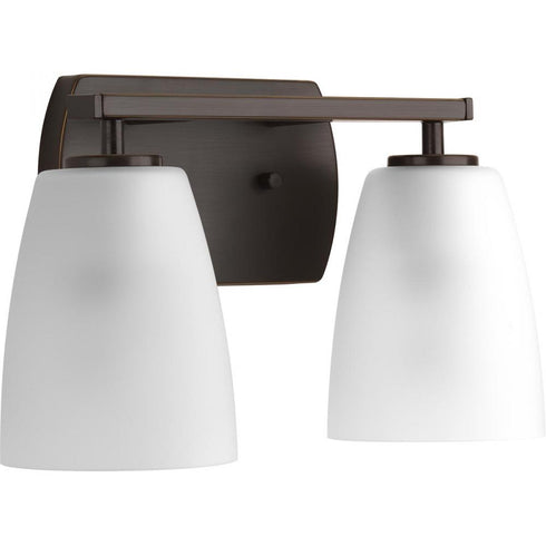 Progress Leap P300132 009 2 100 Watt MED BATH BRACKET in Brushed Nickel Finish Model: P300132-009
