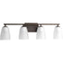 Progress Leap P300134 009 4 100 Watt MED BATH BRACKET in Brushed Nickel Finish Model: P300134-009