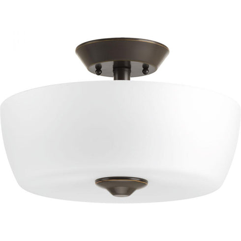 Progress Leap P350060 009 2 100 Watt MED SEMI FLUSH in Brushed Nickel Finish Model: P350060-009
