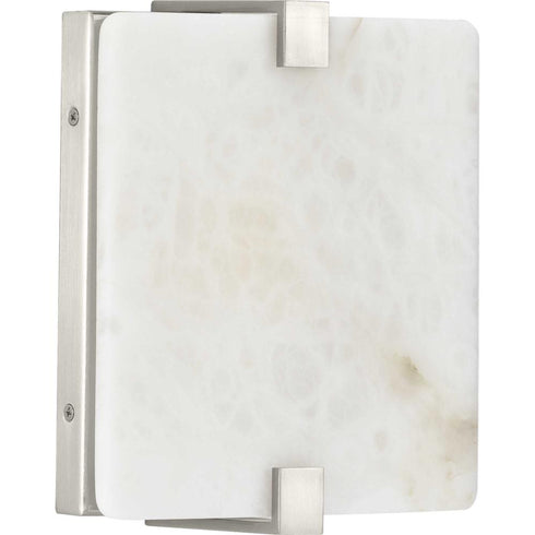 Progress LED Alabaster Stone Sconce P710081 009 30 1 9.5 Watt LED WALL SCONCE in Brushed Nickel Finish Model: P710081-009-30