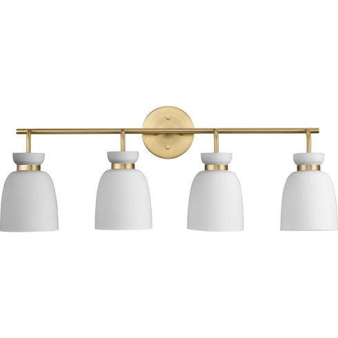 Progress Lexie Collection Four Light in Polished Chrome Contemporary Vanity Light Model: P300487-015
