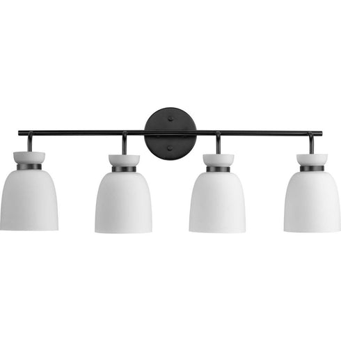 Progress Lexie Collection Four Light in Polished Chrome Contemporary Vanity Light Model: P300487-015