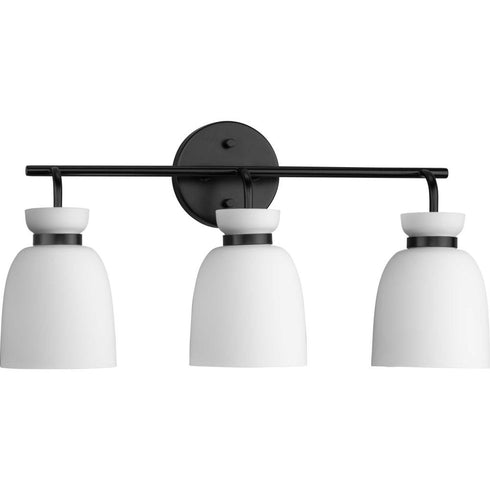 Progress Lexie Collection Three Light in Polished Chrome Contemporary Vanity Light Model: P300486-015
