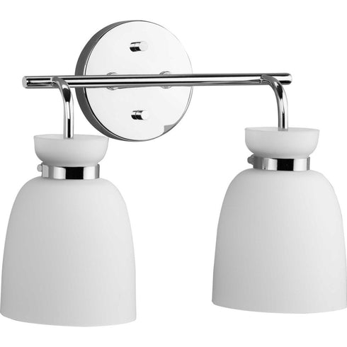 Progress Lexie Collection Two Light in Polished Chrome Contemporary Vanity Light Model: P300485-015