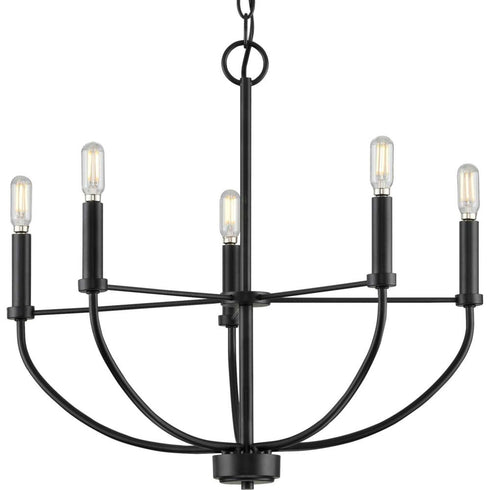Progress Leyden P400202 009 5 60 Watt CAND CHANDELIER in Brushed Nickel Finish Model: P400202-009