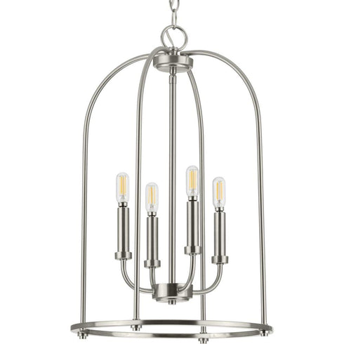 Progress Leyden P500302 009 4 60 Watt MED FOYER in Brushed Nickel Finish Model: P500302-009