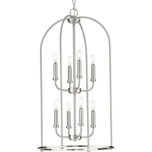 Progress Leyden P500303 009 8 60 Watt MED FOYER in Brushed Nickel Finish Model: P500303-009