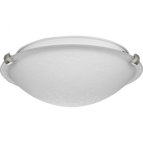 Progress Linen Dome P350170 009 15 Watt MED Flush Mount in Brushed Nickel Finish Model: P350170-009