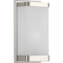 Progress Linen Glass Sconce P710072 009 1 75 Watt MED WALL SCONCE in Brushed Nickel Finish Model: P710072-009