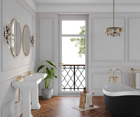 Progress Loretta Collection Four Light in Gold Ombre Transitional Wall Sconce Model: P710124-204