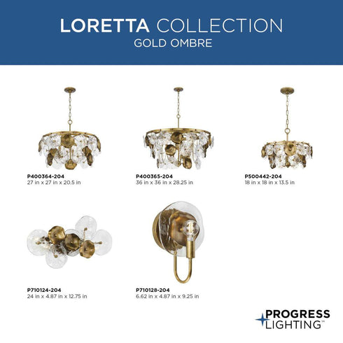 Progress Loretta Collection Six Light in Gold Ombre Transitional Chandelier Model: P400364-204