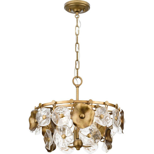Progress Loretta Collection Three Light in Gold Ombre Transitional Pendant Model: P500442-204