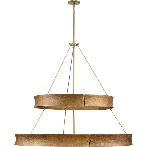 Progress Lusail Collection Thirteen Light in Soft Gold Luxe Industrial Chandelier Model: P400377-205